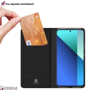 Dux Ducis Skin Pro dirbtinės odos dėklas - juodas (Xiaomi Redmi Note 13 4G)